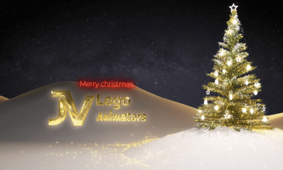 Sample 1005 - Golden Christmas Tree Logo Animation