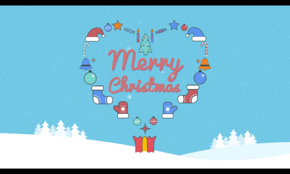 Sample 1016 - Cute Christmas Heart Logo Animation
