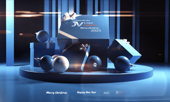 Sample 1017 - Futuristic Christmas Gift Logo Animation