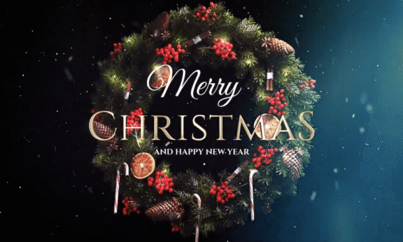 Sample 1029 - Elegant Christmas Wreath Logo Animation