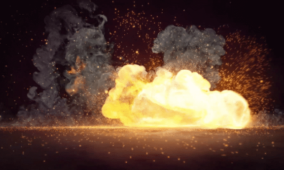 Sample 1182 - Fiery Explosion Logo Animation