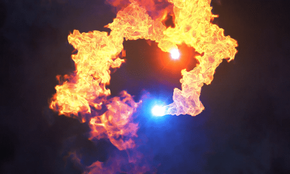 Sample 1185 - Fiery Collision Logo Animation