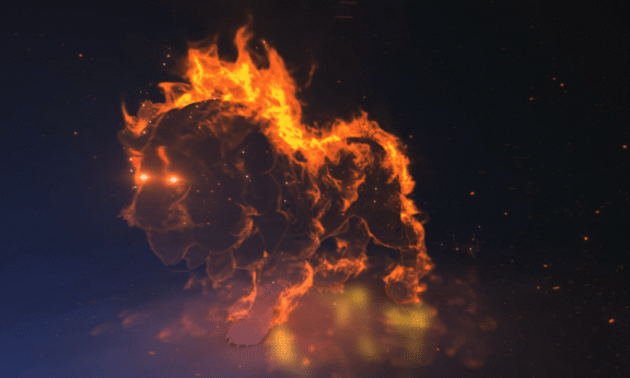 Sample 1188 - Fiery Lion Logo Animation