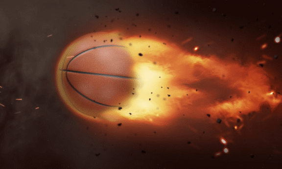 Sample 1194 - Fiery Basketball Logo Animation